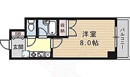 メルディアキューブ桃山 1Kの間取図画像
