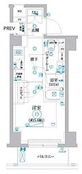セジョリ横浜鶴見III 5階1Kの間取り