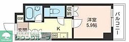 エスティメゾン川崎 1Kの間取図画像