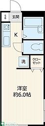 ハピネス佐柄 ワンルームの間取図画像