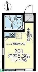 ユナイト大口フロレンシア ワンルームの間取図画像