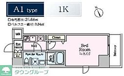 ルフレグランデ川崎ドゥーエ 1Kの間取図画像