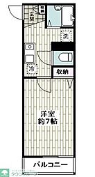 メゾン東白楽 1Kの間取図画像