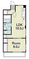 鈴木ビル 1LDKの間取図画像