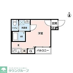 エキニア川崎ウエスト ワンルームの間取図画像