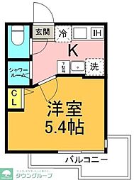 横浜市鶴見区仲通2丁目アパート 1Kの間取図画像