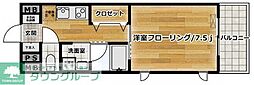 KYハウス2 1Kの間取図画像