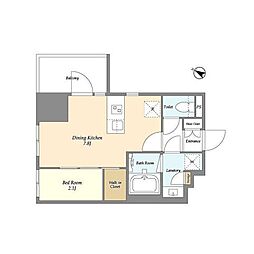 ドゥーエ横濱鶴見 1DKの間取図画像