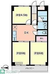 レジデンス横浜1 3DKの間取図画像