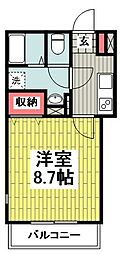 シュエット 1Kの間取図画像