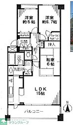 オーベル横濱鶴見リーフアベニュー 3LDKの間取図画像