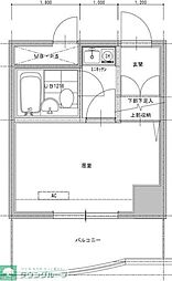 ライオンズプラザ鶴見中央 1Kの間取図画像