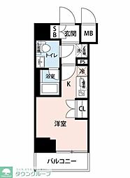 クレストタップ川崎I 1Kの間取図画像