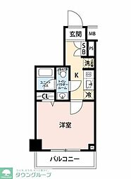 スクエアシティヨコハマツルミ 1Kの間取図画像