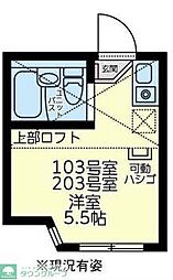 ユナイト藤崎ビッシーガの杜 ワンルームの間取図画像