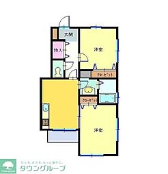 ルアナ梶山 2DKの間取図画像