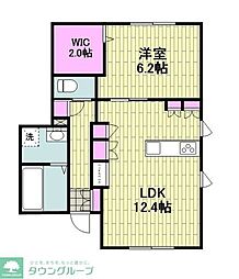 リアンドール 1LDKの間取図画像