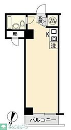 シャンボール第2川崎 ワンルームの間取図画像