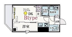 grand bCASA KAWASAKIII 1DKの間取図画像