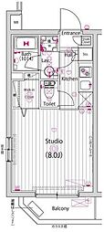 GALASTATION横浜大口 1Kの間取図画像