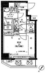 スパシエベルタ横浜 1Kの間取図画像