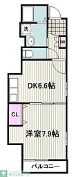 ハーモニー神之木 1DKの間取図画像