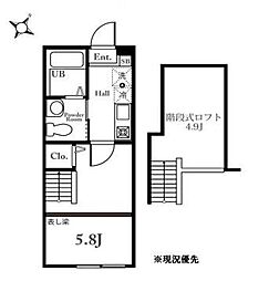 ハーミットクラブハウス 1Kの間取図画像