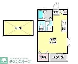JR高崎線 宮原駅 徒歩15分の賃貸マンション 2階ワンルームの間取り