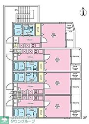 JR川越線 日進駅 徒歩10分の賃貸アパート 2階1Kの間取り