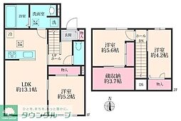 JR川越線 日進駅 徒歩19分の賃貸アパート 1階3LDKの間取り