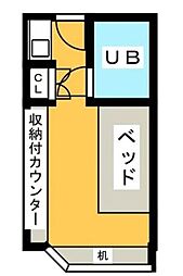 埼玉新都市交通 東宮原駅 徒歩5分の賃貸マンション 5階ワンルームの間取り