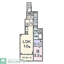 東武野田線 岩槻駅 徒歩23分の賃貸アパート 1階1LDKの間取り