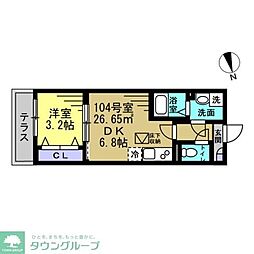 JR東北本線 東大宮駅 徒歩14分の賃貸アパート 1階1DKの間取り