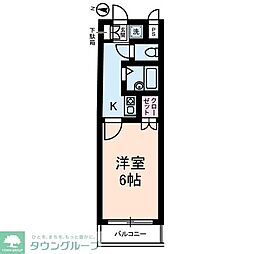 JR川越線 日進駅 徒歩9分の賃貸マンション 2階1Kの間取り