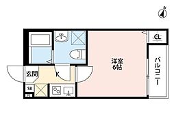 JR東北本線 土呂駅 徒歩6分の賃貸アパート 3階1Kの間取り