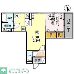 ノーブルパレス大原 1LDKの間取図画像