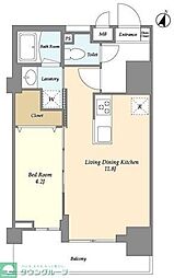 LIBRGRANT大宮 1LDKの間取図画像