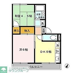 メゾンベルジュール 2DKの間取図画像