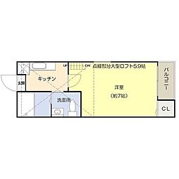 コンパートメントハウス与野本町 1Kの間取図画像