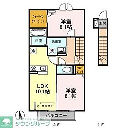 ボナール泉台B 2LDKの間取図画像