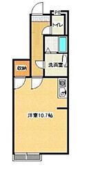 プランタン 1Kの間取図画像