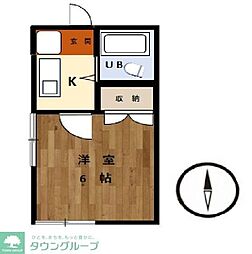 コーポKI ワンルームの間取図画像
