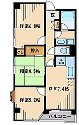 ファーストパレス与野本町 3DKの間取図画像