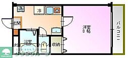 アイリッシュコート 1Kの間取図画像