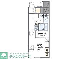 レオパレスエクレール 1Kの間取図画像
