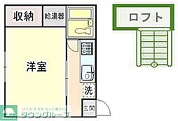 カレッジ大宮 1Kの間取図画像