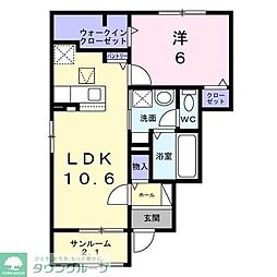 ソラーナ ユーユー 1LDKの間取図画像