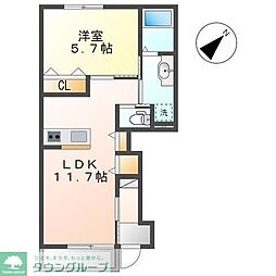 クレディール 1LDKの間取図画像