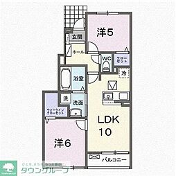 プリムヴェール ヒルズ III 2LDKの間取図画像