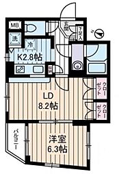 OCTOFOLIA 2階1LDKの間取り